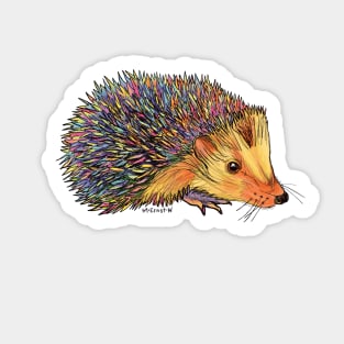 Rainbow Hedgehog-yellow Sticker